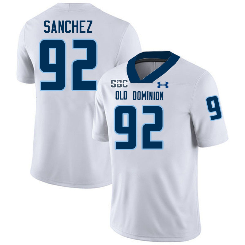 #92 Ethan Sanchez Old Dominion Monarchs College Football Jerseys Stitched-White